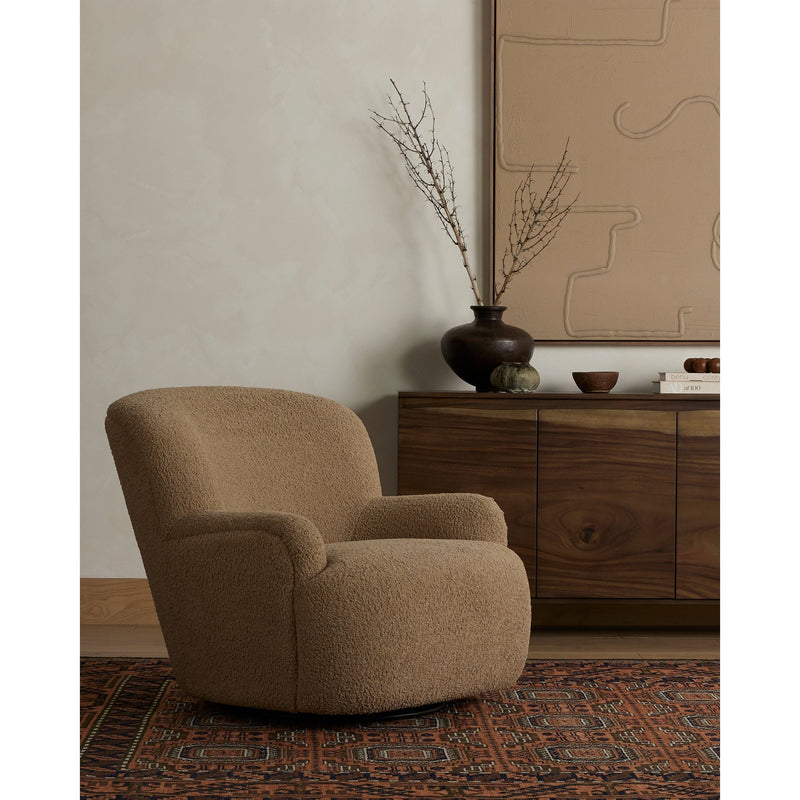 Kadon Swivel Chair in Sheepskin Camel | ready to ship!