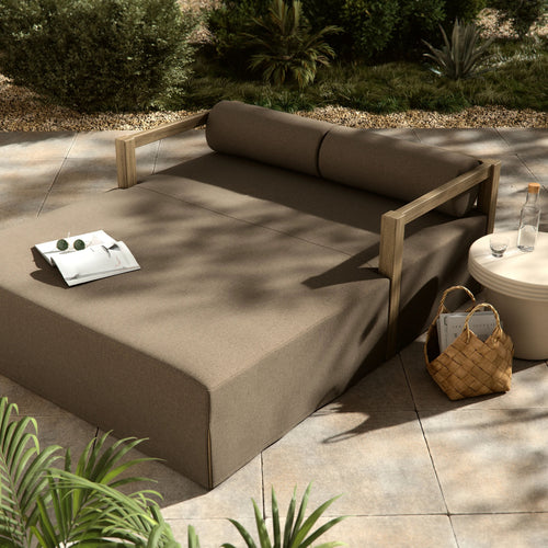 Laskin Washed Brown Outdoor Daybed | ready to ship!