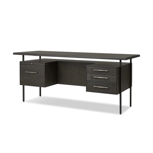 Lauren Charcoal Oak Resawn Veneer Desk | ready to ship!