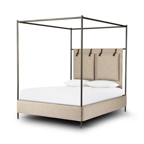 Leigh Palm Ecru Canopy Bed