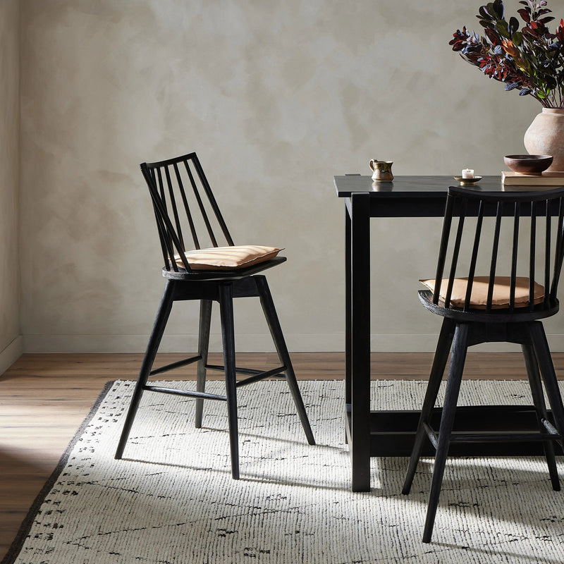 Lewis Black Counter Swivel Stool with Cushion | ready to ship!