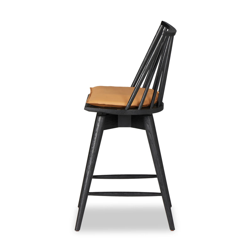 Lewis Black Counter Swivel Stool with Cushion | ready to ship!