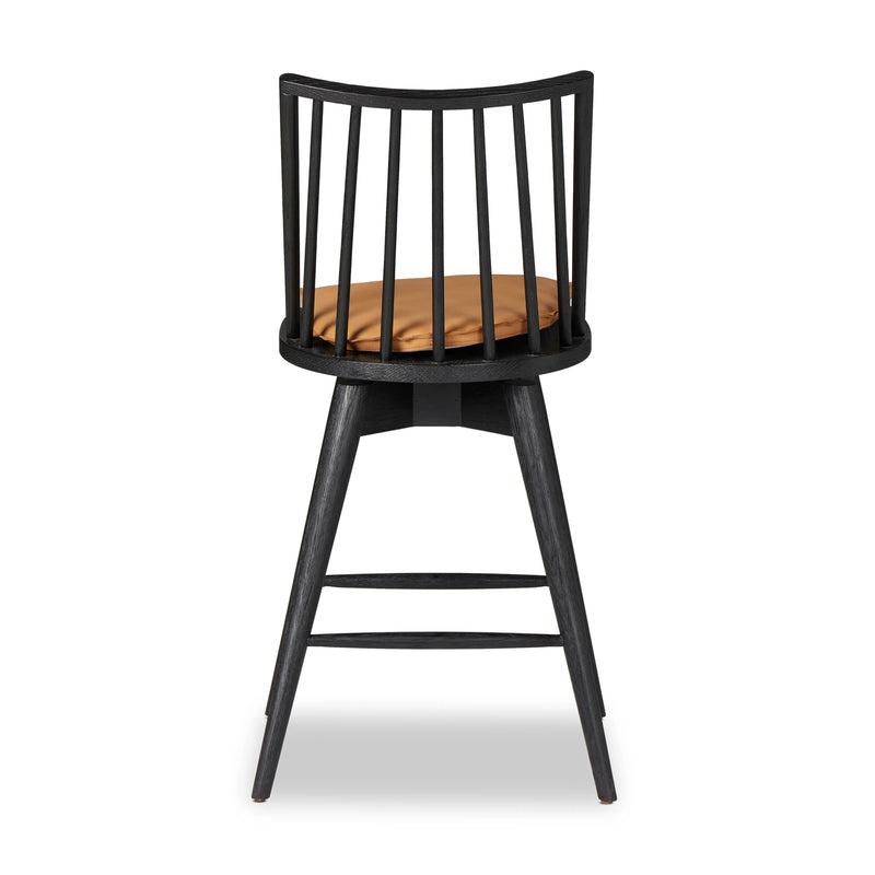 Lewis Black Counter Swivel Stool with Cushion | ready to ship!