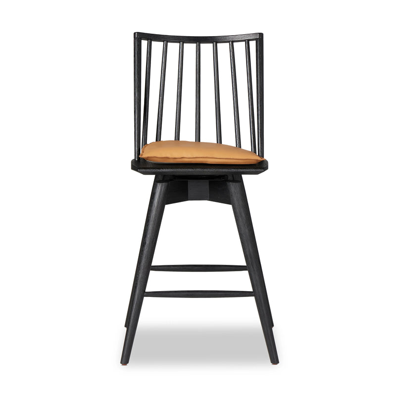 Lewis Black Counter Swivel Stool with Cushion | ready to ship!