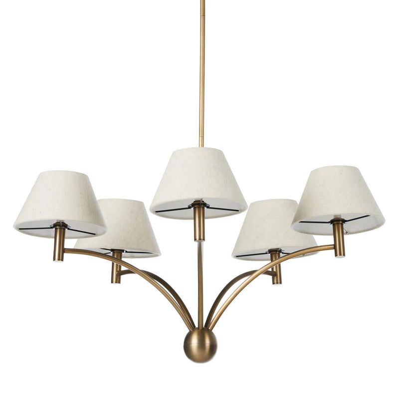 Linus Aged Brass Iron Chandelier | shipping 7/30/2025