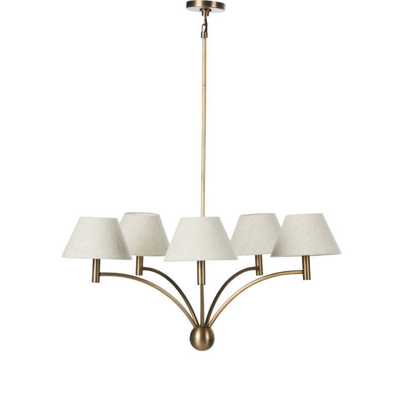 Linus Aged Brass Iron Chandelier | shipping 7/30/2025