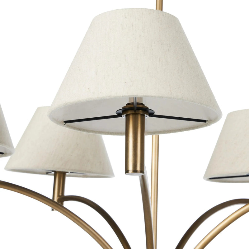 Linus Aged Brass Iron Chandelier | shipping 7/30/2025