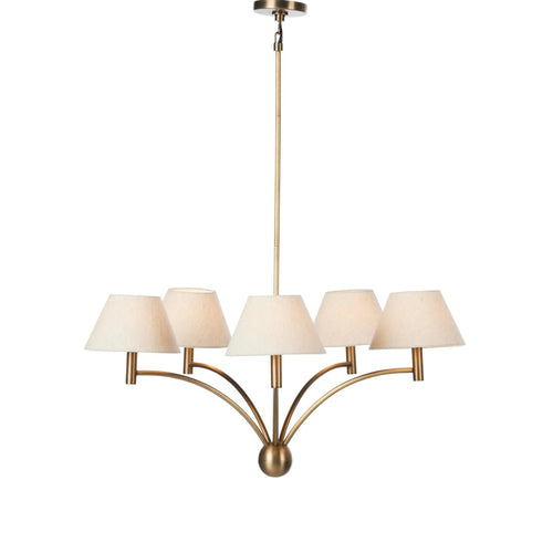 Linus Aged Brass Iron Chandelier | shipping 7/30/2025