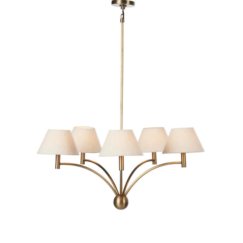 Linus Aged Brass Iron Chandelier | shipping 7/30/2025