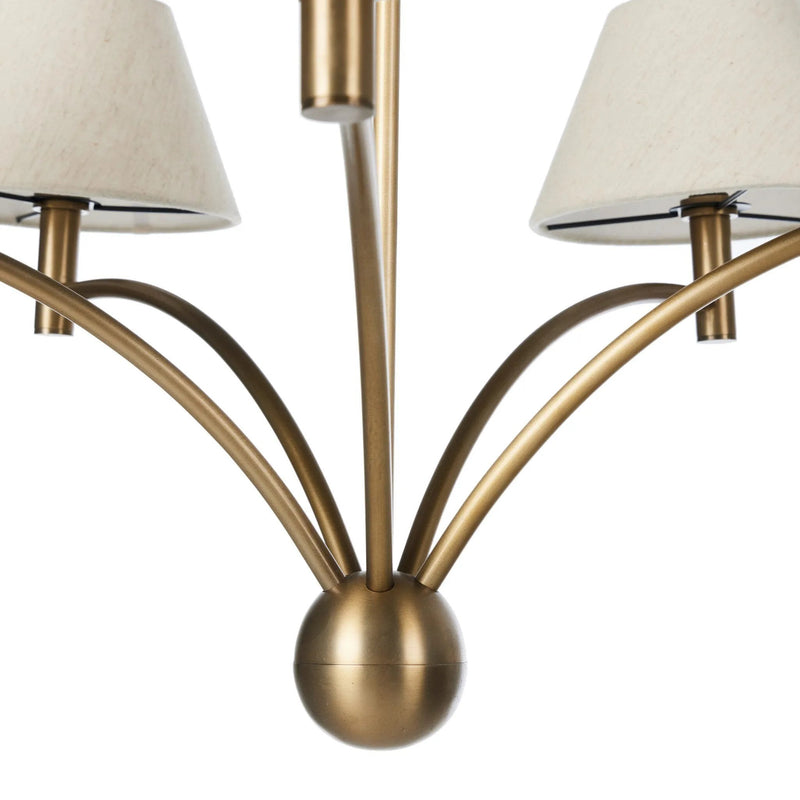 Linus Aged Brass Iron Chandelier | shipping 7/30/2025