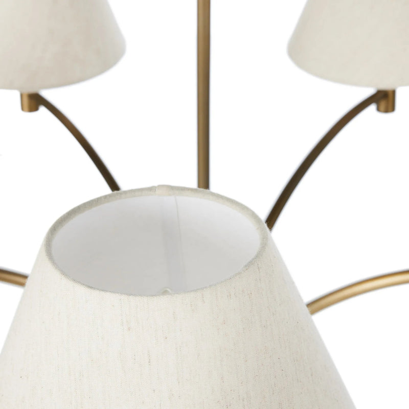 Linus Aged Brass Iron Chandelier | shipping 7/30/2025