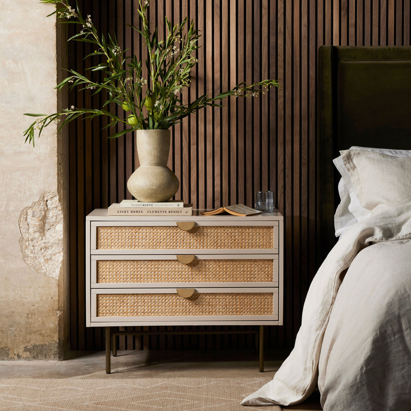 Luella Large Nightstand- Matte Alabaster | ready to ship!