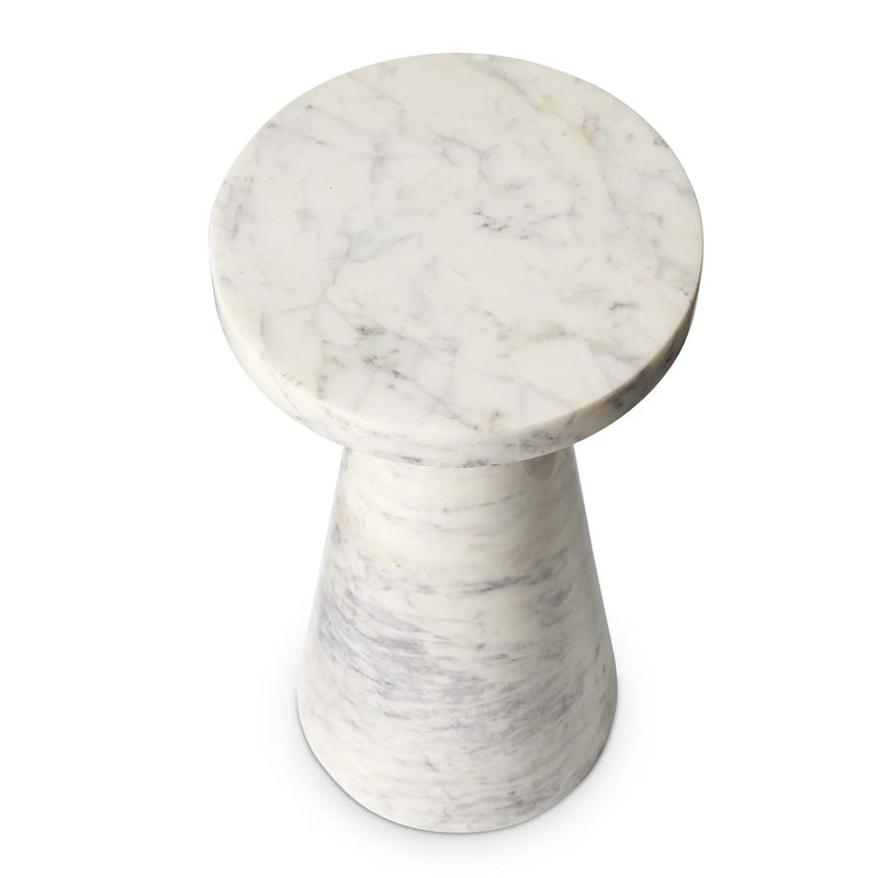 Mabel Veined White Marble Nesting End Table | shipping 01/10/2025