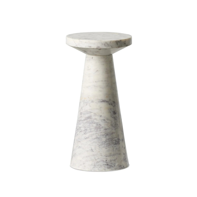 Mabel Veined White Marble Nesting End Table | shipping 01/10/2025