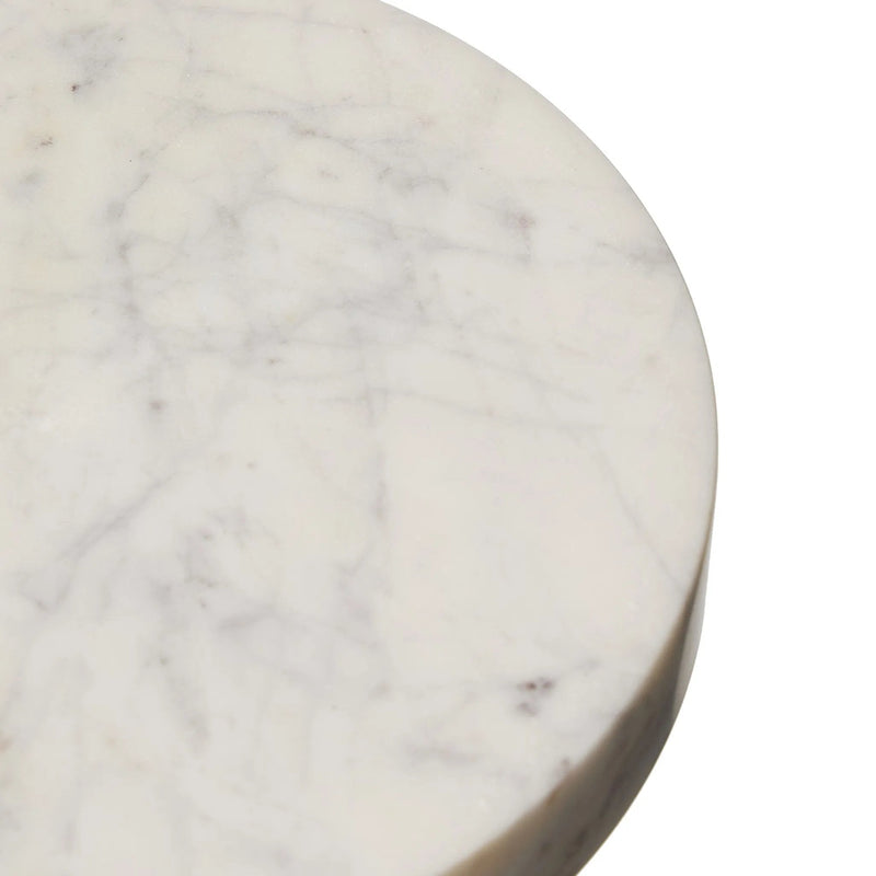 Mabel Veined White Marble Nesting End Table | shipping 01/10/2025