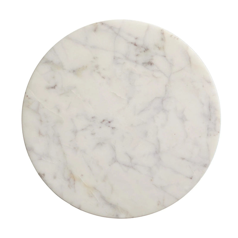 Mabel Veined White Marble Nesting End Table | shipping 01/10/2025