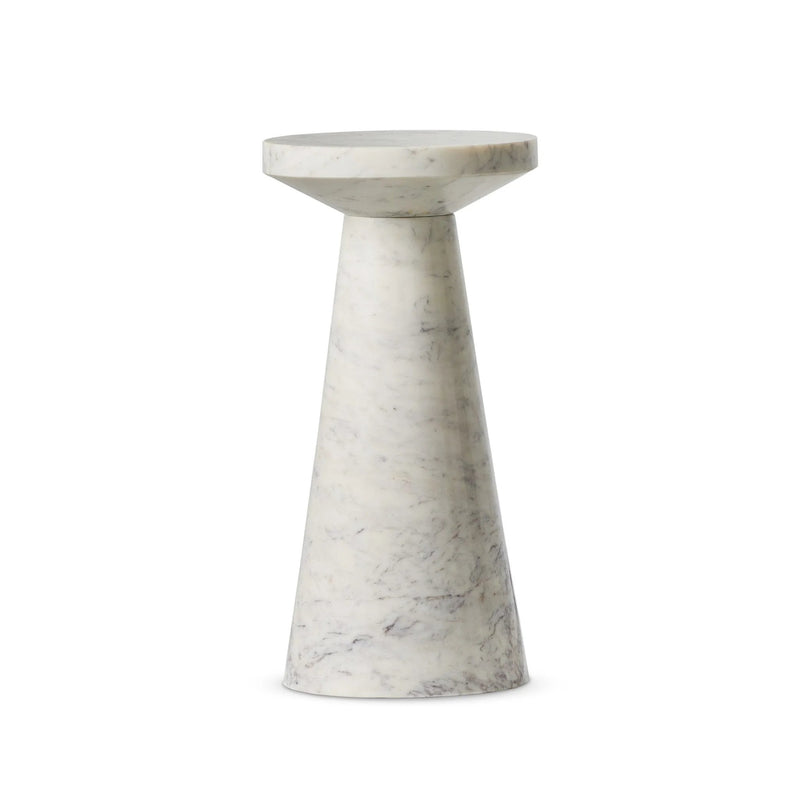 Mabel Veined White Marble Nesting End Table | shipping 01/10/2025