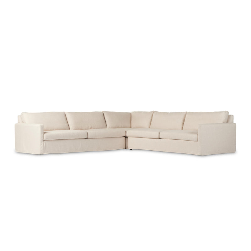 Maddox Evere Creme 3pc Corner Sectional | ready to ship!
