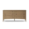 Maggie Aged Smoked Oak Resawn 6 Drawer Dresser | shipping 7/10/2025