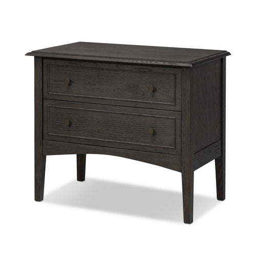 Maggie Smoked Black Oak Veneer Nightstand | shipping 7/14/2025