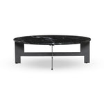 Marble Black Round Coffee Table With Iron | shipping 8/24/2025