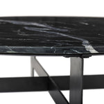 Marble Black Round Coffee Table With Iron | shipping 8/24/2025