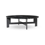 Marble Black Round Coffee Table With Iron | shipping 8/24/2025