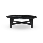 Marble Black Round Coffee Table With Iron | shipping 8/24/2025