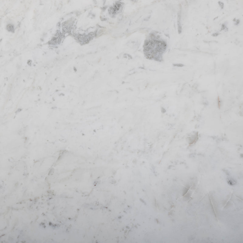 Marble Polished White Marble Round Coffee Table With Iron | ready to ship!