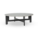 Marble Polished White Marble Round Coffee Table With Iron | ready to ship!
