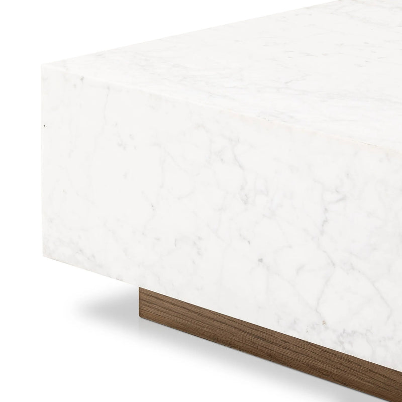 Masera White Carrara Marble Marble Coffee Table | ready to ship!