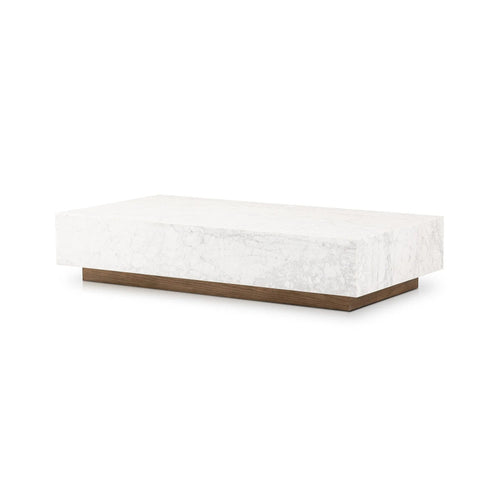 Masera White Carrara Marble Marble Coffee Table | ready to ship!