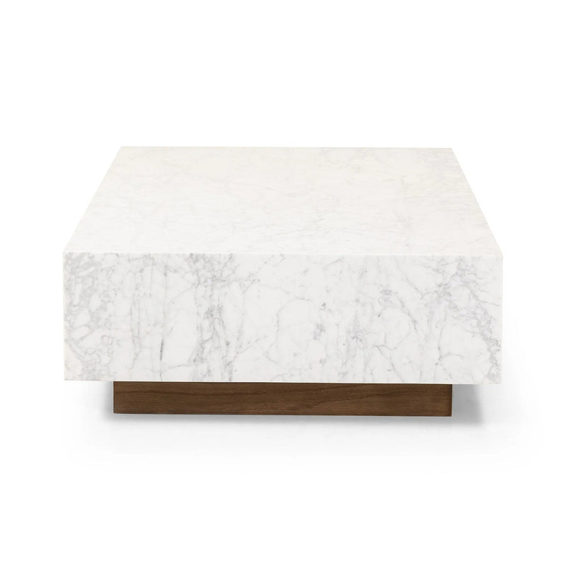 Masera White Carrara Marble Marble Coffee Table | ready to ship!