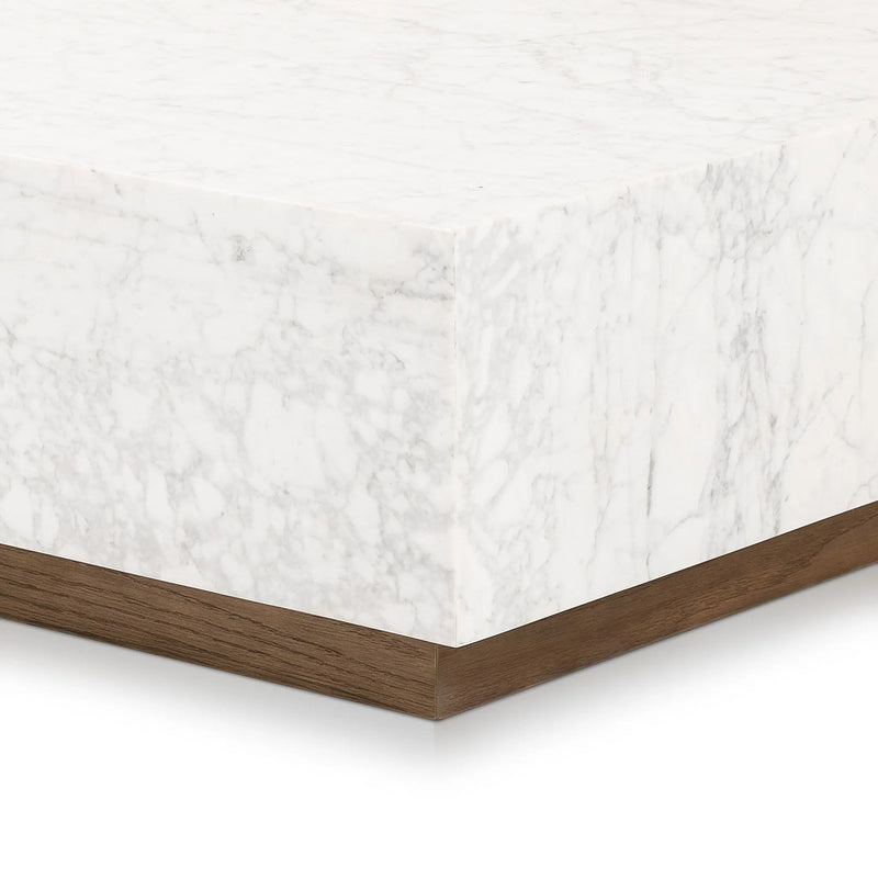 Masera White Carrara Marble Marble Coffee Table | ready to ship!