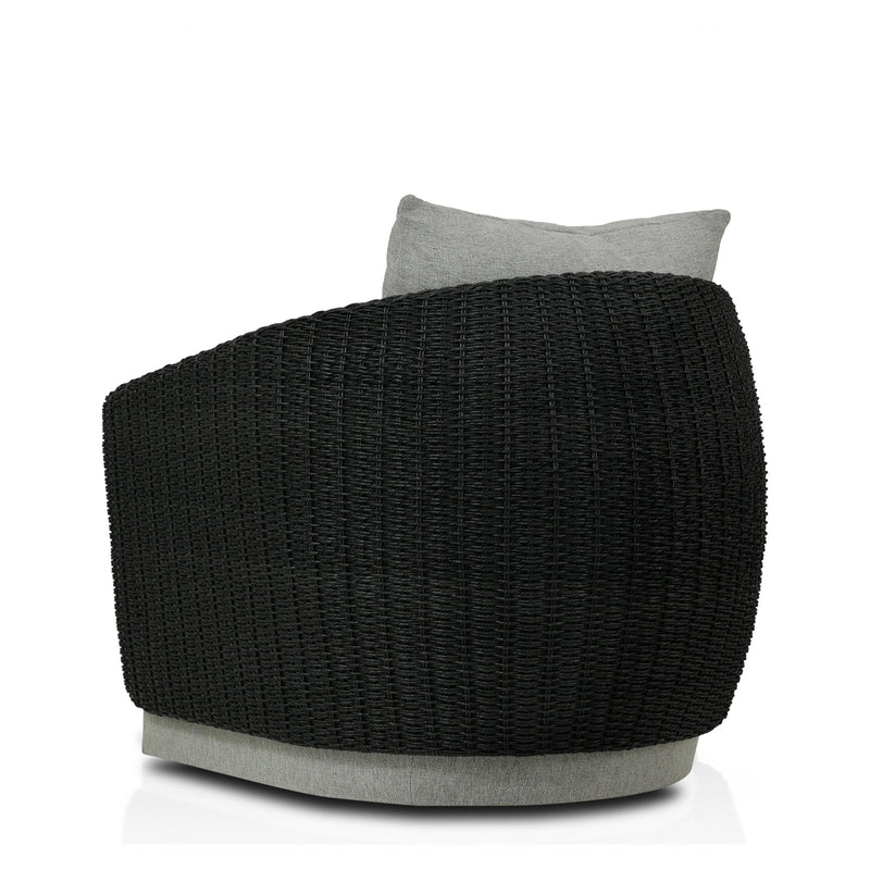Maven Faux Black Outdoor Swivel Chair | ready to ship!