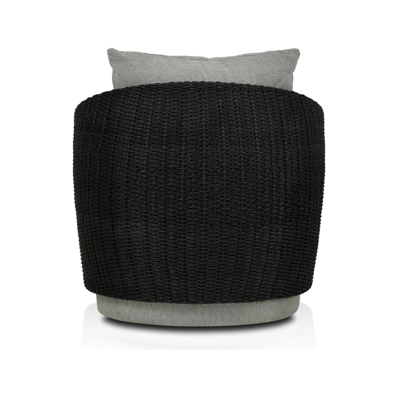 Maven Faux Black Outdoor Swivel Chair | ready to ship!