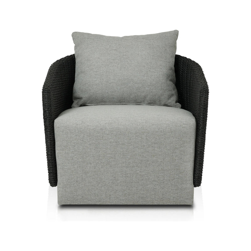 Maven Faux Black Outdoor Swivel Chair | ready to ship!