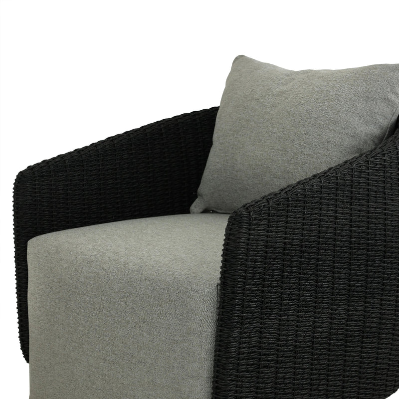 Maven Faux Black Outdoor Swivel Chair | ready to ship!