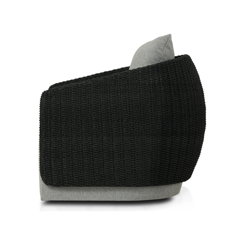 Maven Faux Black Outdoor Swivel Chair | ready to ship!