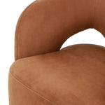 Mazie Nubuck Cognac Swivel Chair | ready to ship!