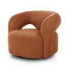 Mazie Nubuck Cognac Swivel Chair | ready to ship!