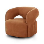 Mazie Nubuck Cognac Swivel Chair | ready to ship!