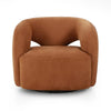 Mazie Nubuck Cognac Swivel Chair | ready to ship!