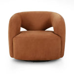 Mazie Nubuck Cognac Swivel Chair | ready to ship!
