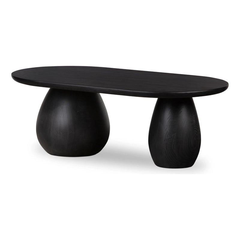 Merla Black Wash Ash Wood Coffee Table | ready to ship!