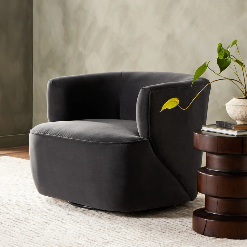 Mila Swivel Chair - Henry Charcoal | shipping 8/17/2025