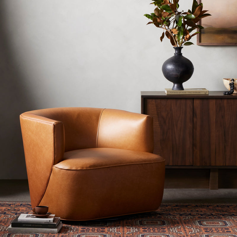 Mila Swivel Chair - Osorno Camel | shipping 6/9/2025