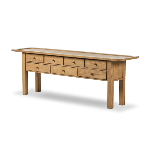 Millbrook Natural Light Oak Veneer Console Table | ready to ship!
