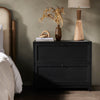 Millie Drifted Matte Black Nightstand | ready to ship!