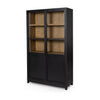 Millie Matte Black Panel & Glass Door Cabinet | ready to ship!